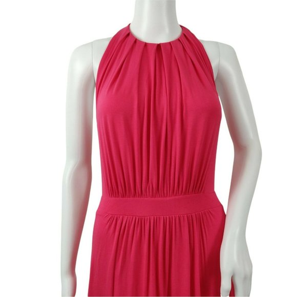 Boden Felicity Jersey Halter Maxi Dress Women's Size 14R Carnival Pink Stretch - Picture 4 of 12